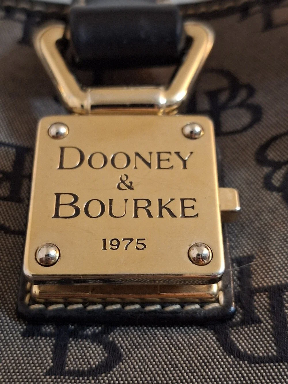 Dooney & Bourke Black Logo Canvas Bucket Tote Bag - Picture 5 of 17